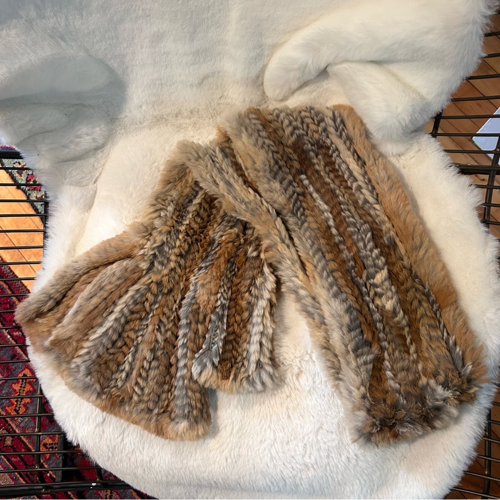 Lord & Taylor Vintage Multitone Rabbit Fur Scarf